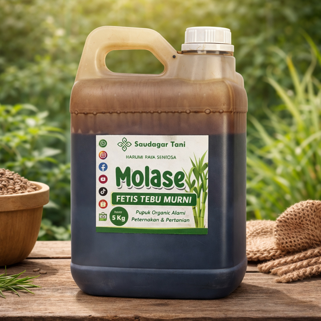 Molase Tetes Tebu Murni 5kg | Super Kental Untuk Pakan Ternak Pupuk Organik Fermentasi EM4