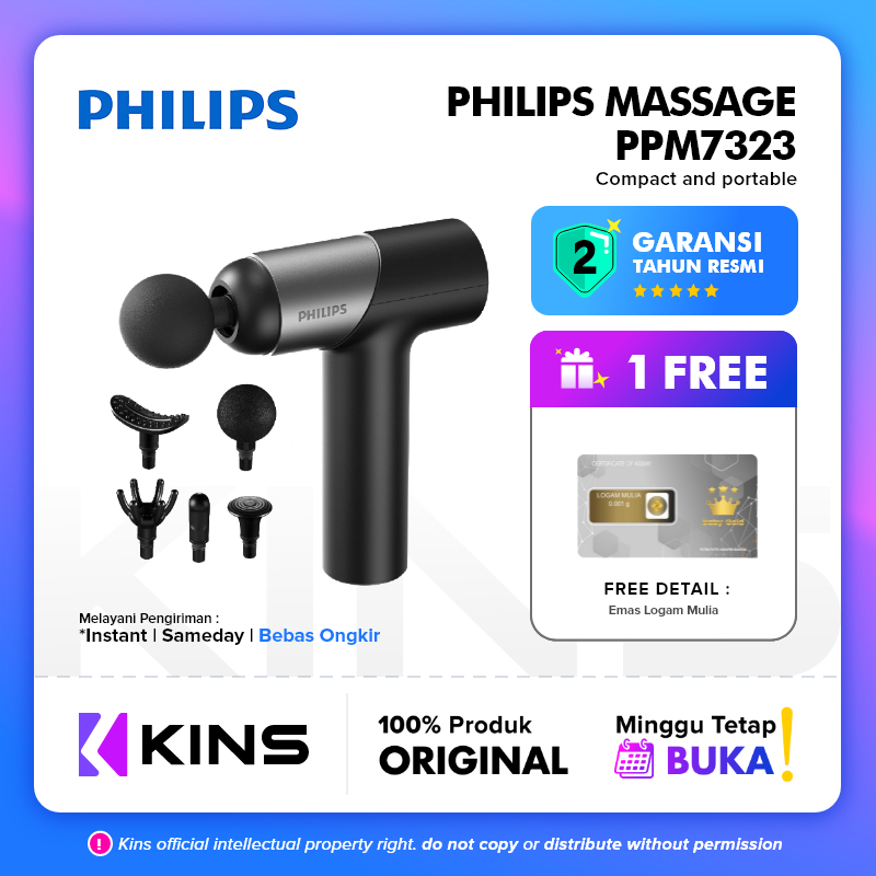 Philips PPM7323 Massage Gun Portable Alat Pijat Elektrik Massager 6kg intensity Garansi Resmi