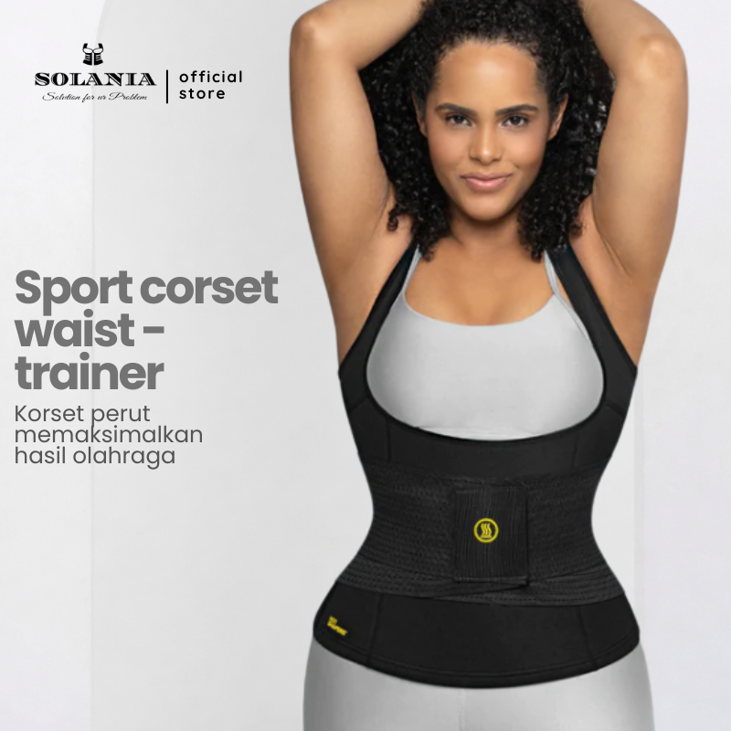 SOLANIA Korset Pelangsing Pengecil Perut Buncit Pembakar Lemak Olahraga Cami Waist Trainer Pelangsin