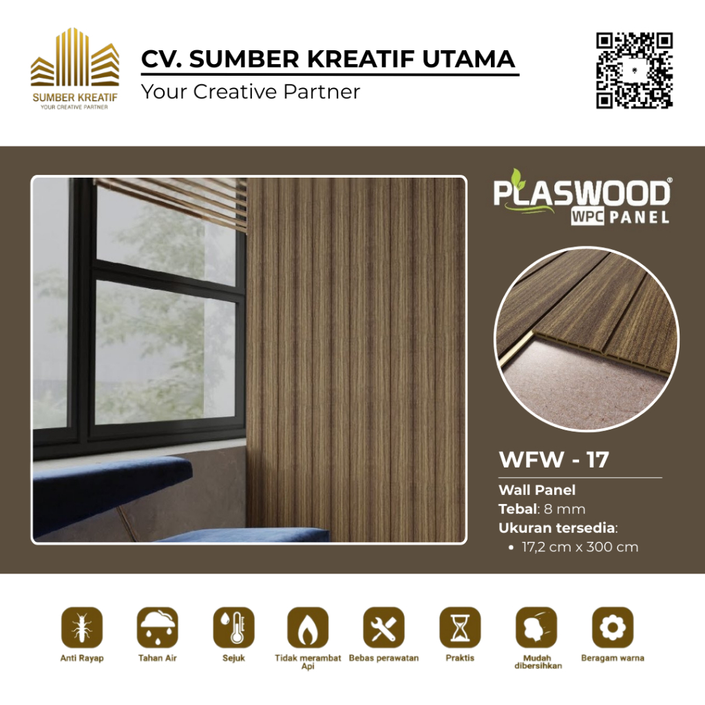 Panel Dinding Interior / Wallpanel WPC Plaswood - WFW 17