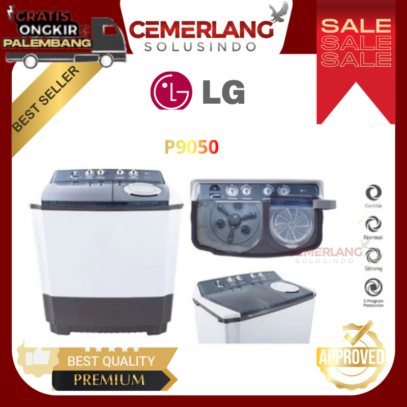 Mesin Cuci LG 2 Tabung P905RT Mesin Cuci 2 Tabung LG 9 KG Mesin Cuci LG