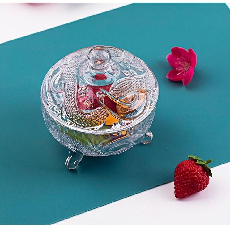 Crystal Glass Candy Jar With Lid Toples Kaca Kue