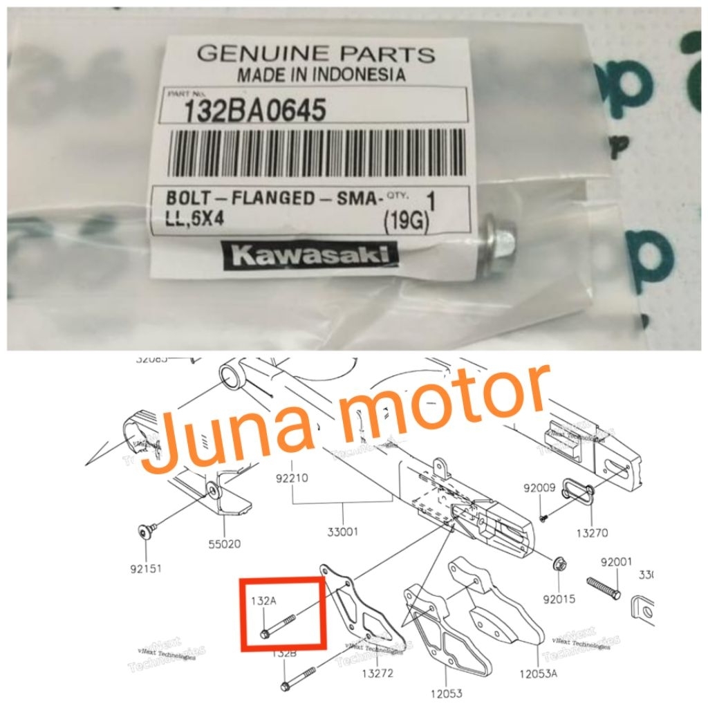 baut tensioner stabilizer rantai atas KLX 140 original