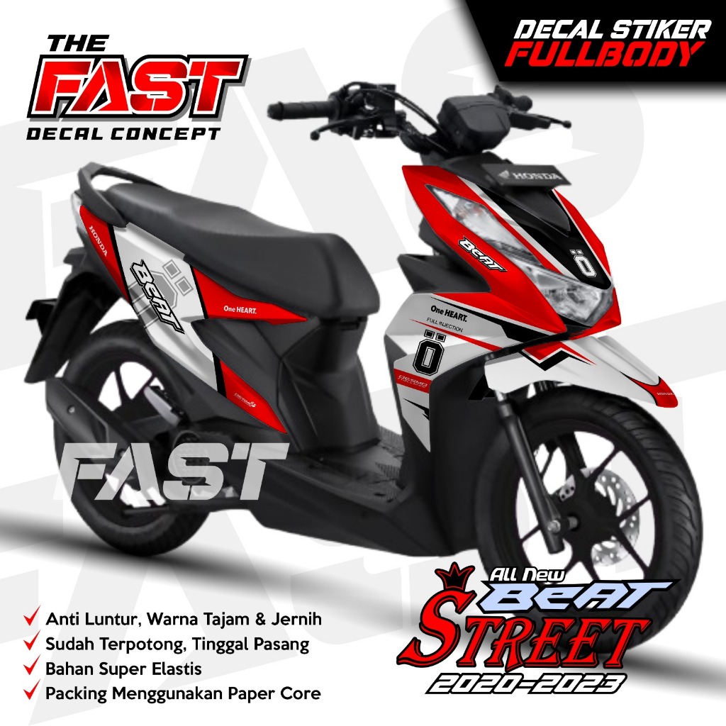 Decal Stiker Honda Beat Street 2020-2023 Full Body Motif Terbaru Ohlins Simpel Keren Sticker Stripin