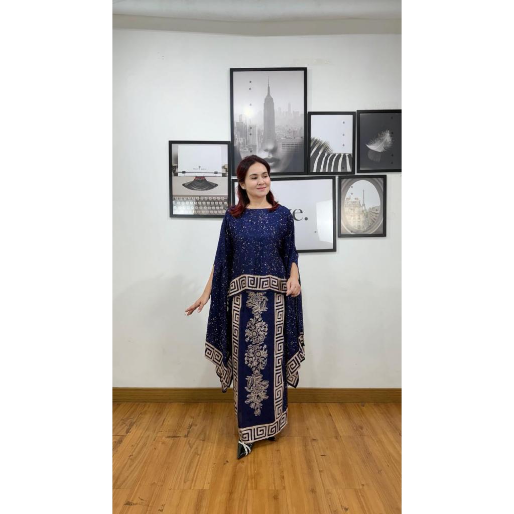 Kaftan Set Rok Katun Motif