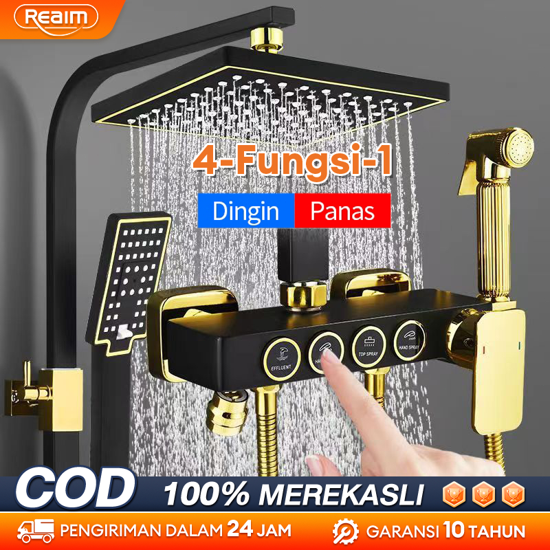 4 Fungsi Panas-Dingin Set pancuran tembaga lengkap Shower Kamar Mandi 1 Set Dengan Faucet Shower