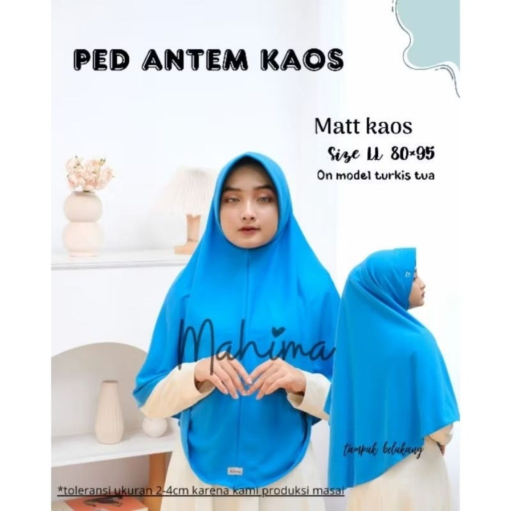 "Size LL" Mahima Pet Tc /Jilbab Mahima Kaos Tc / Bergo Mahima / Daily Hijab Nyaman