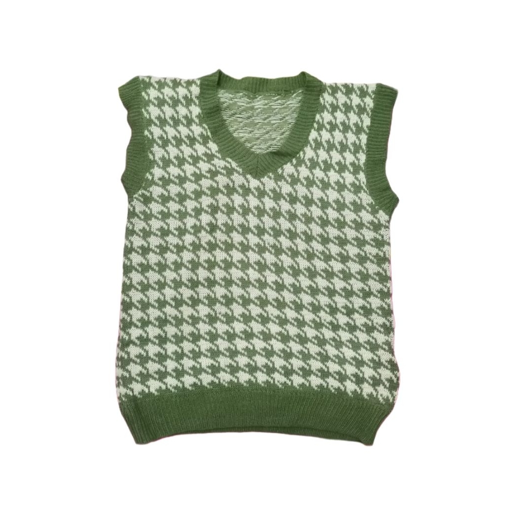 Green knitted vest