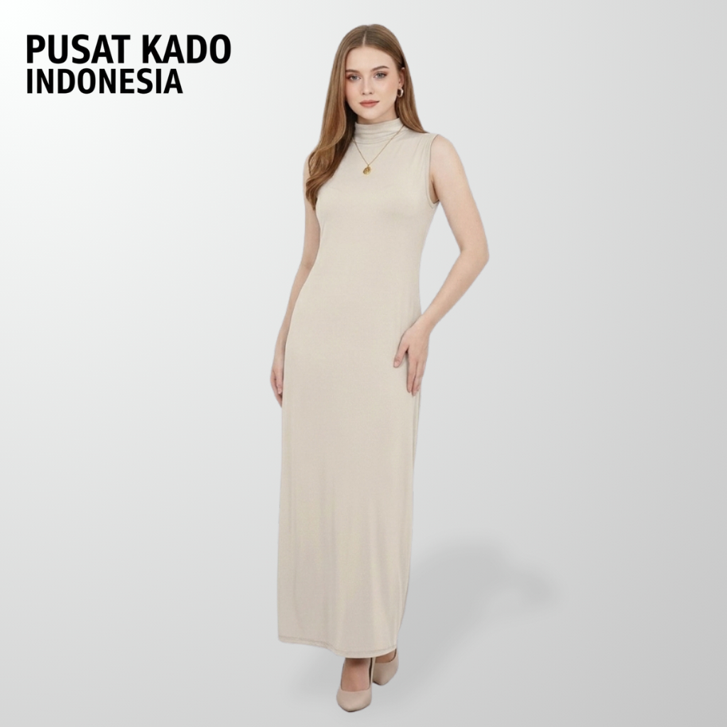 Inner Dress Tanpa Lengan Dalaman Gamis Wanita Rayon