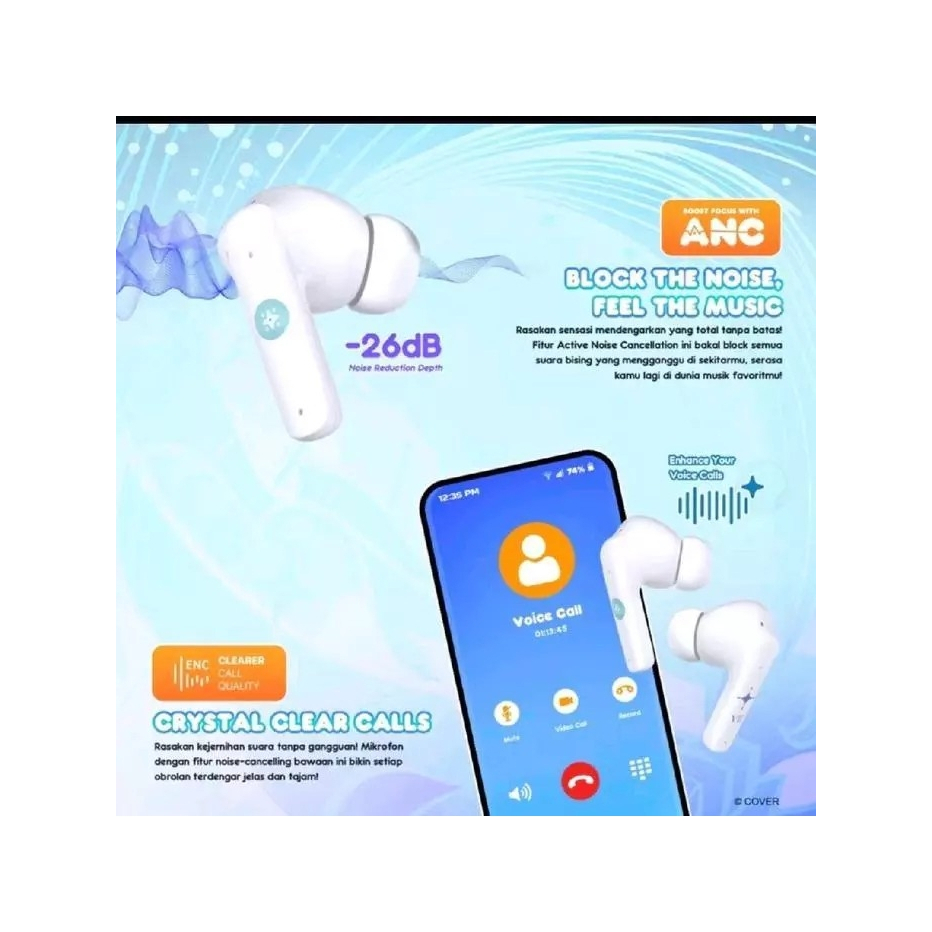 Fantech X Hololive Exclusive Collaboration TWS Groove ANC FT20 KOBO Kanaeru - TWS FANTECH Groove ANC