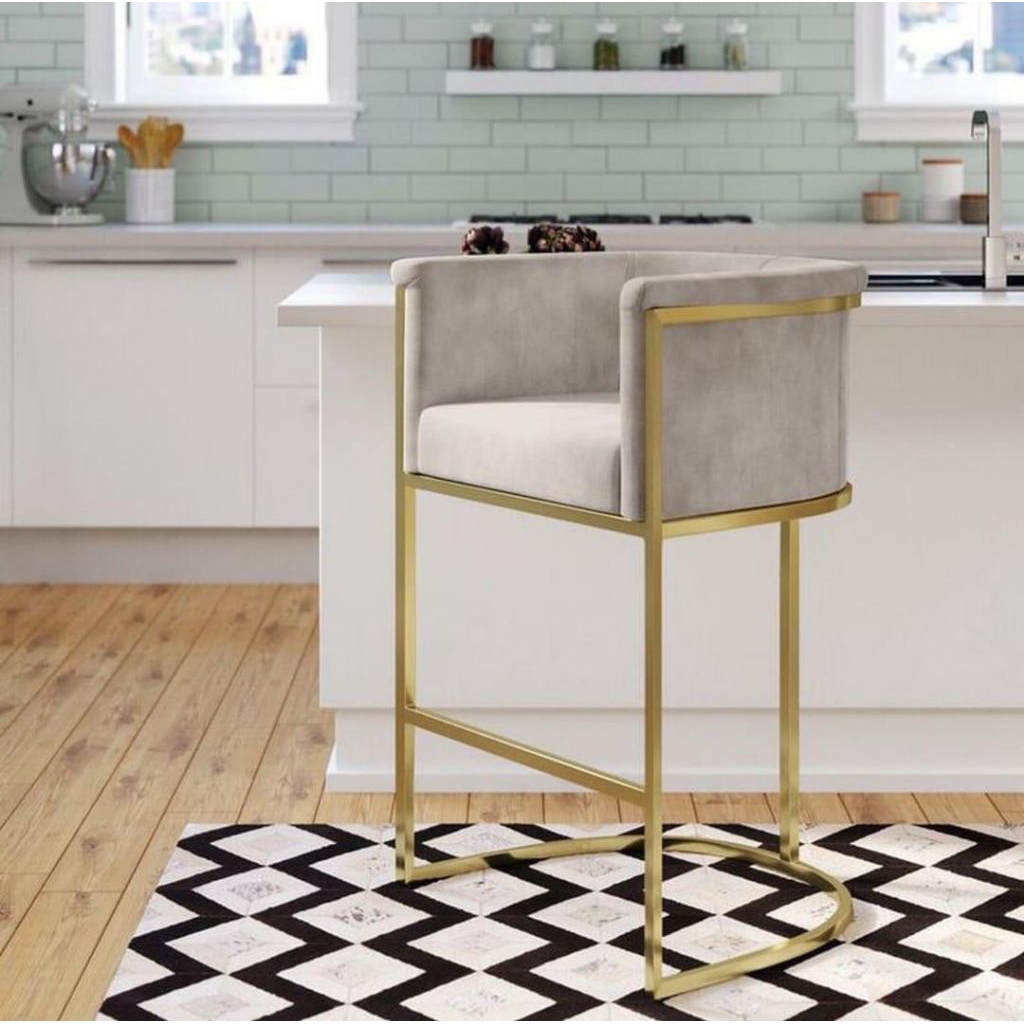 Kursi Bar Besi Terbaru Warna Gold Kursi Bar Stool Minimalis Terlaris
