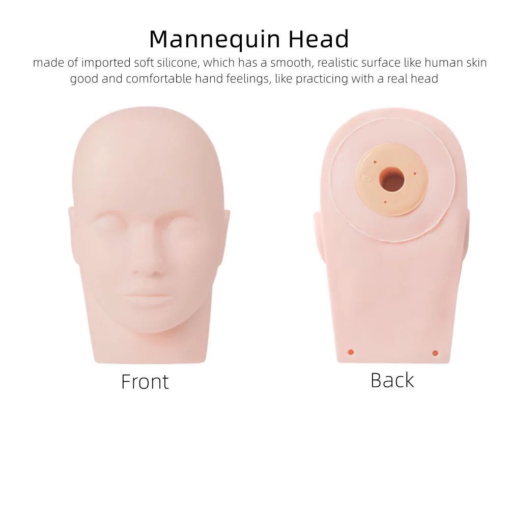 Mannequin Kepala Silikon Pink Realistis Permukaan Halus Untuk Latihan Praktik