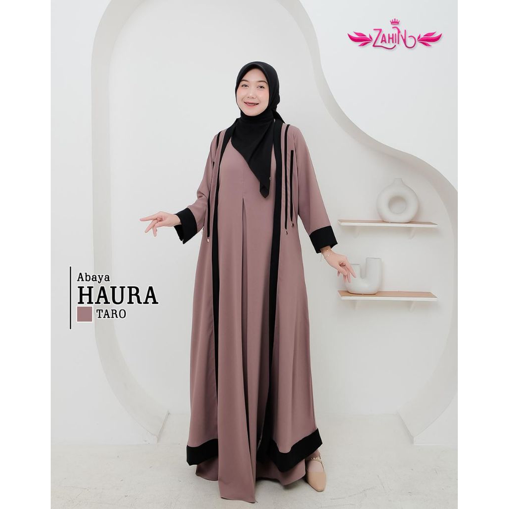 BEST SELLER HAURA ABAYA BY ZAHIN/TERBARU ABAYA OUTER KEKINIAN/GAMIS DAN OUTER TERPISAH