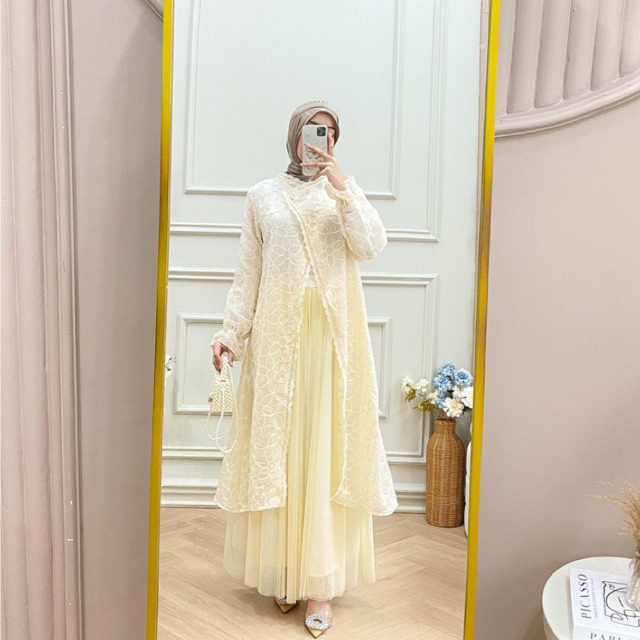 Atasan wanita tunic bahan sifon motif butter edition Tunic lebaran Sienna outer tunic Ceria Shop