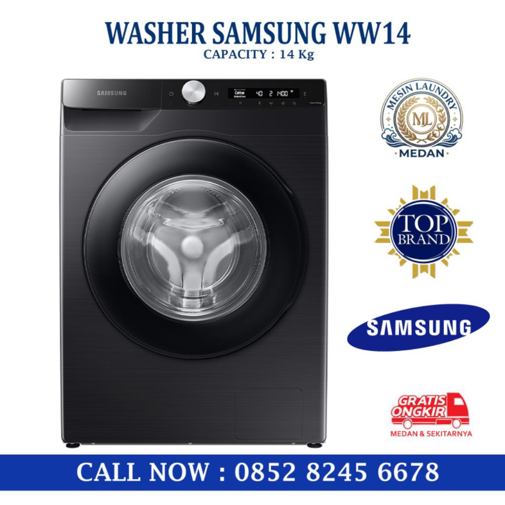 WASHER SAMSUNG WW14 FRONT LOADING // MESIN CUCI SAMSUNG 14 KG PINTU DEPAN// WW14// MESIN CUCI LAUNDR