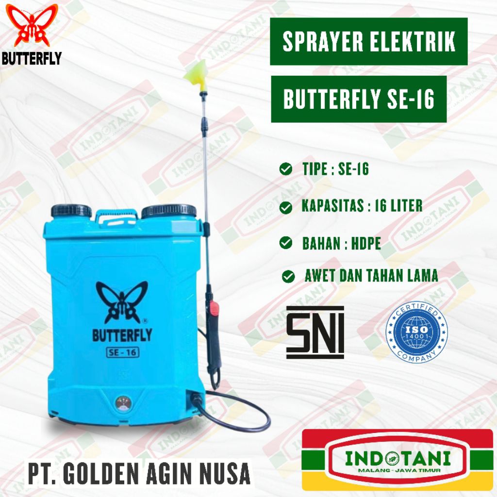 Sprayer Elektrik Butterfly SE-16 produk dari SWAN / Sprayer Elektrik 16 Liter / Sprayer Elektrik Swa