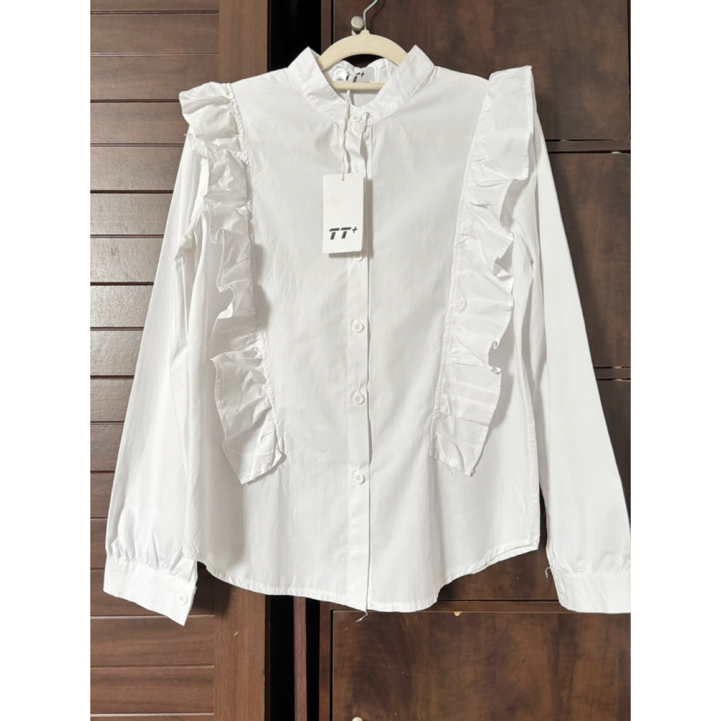 (New) Blouse Putih Rempel Katun