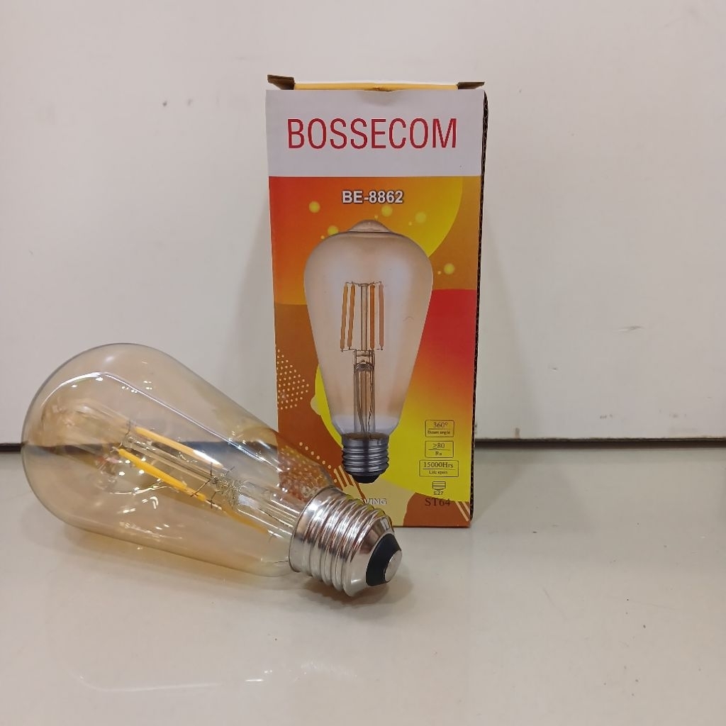 BOSSECOM LED BULB FILAMENT ST-64 E27 4WATT AMBER