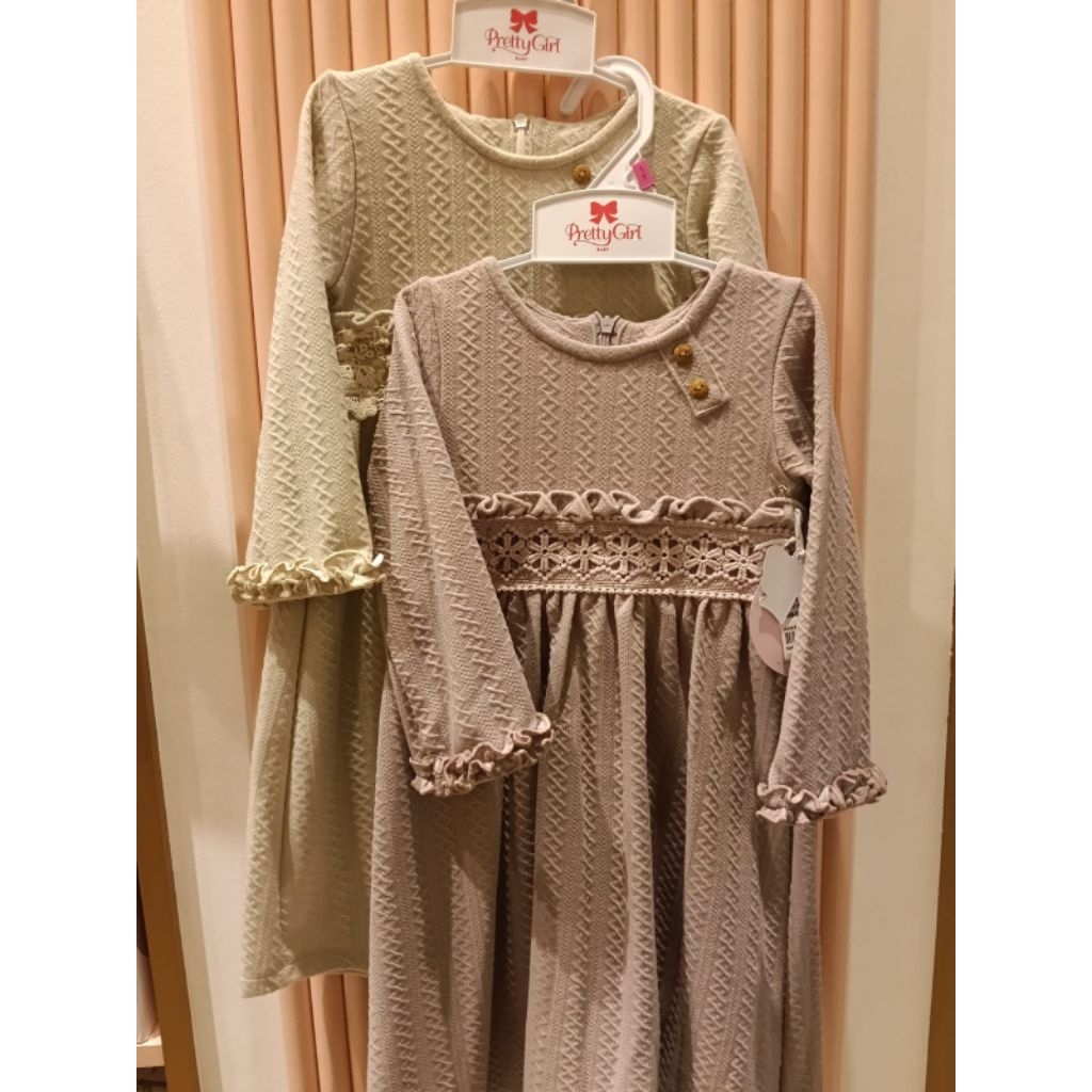 pretty girl Gamis Anak motif Pinggang renda