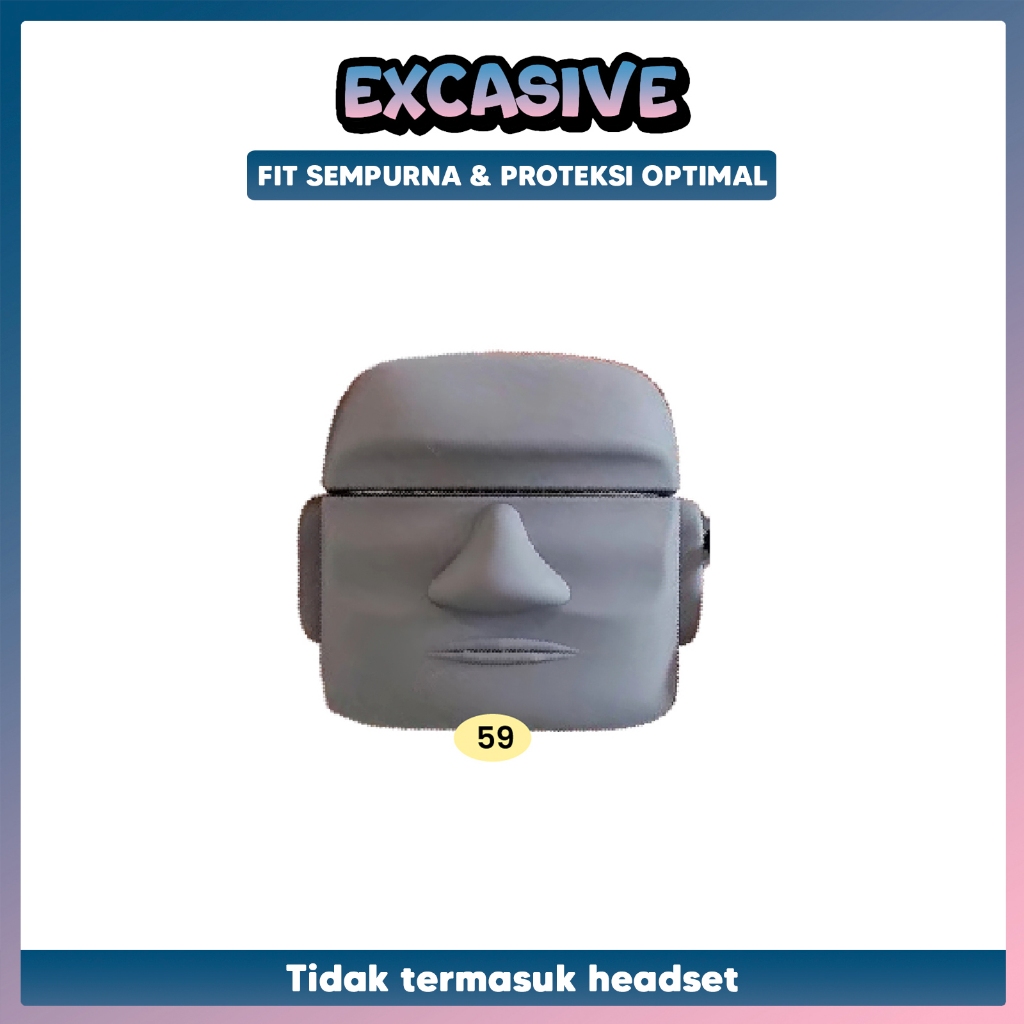 [ATP] Airpods Case Gen 1 2 3 Pro 1 2 Premium Soft Silicone Case Patung Muka Moai