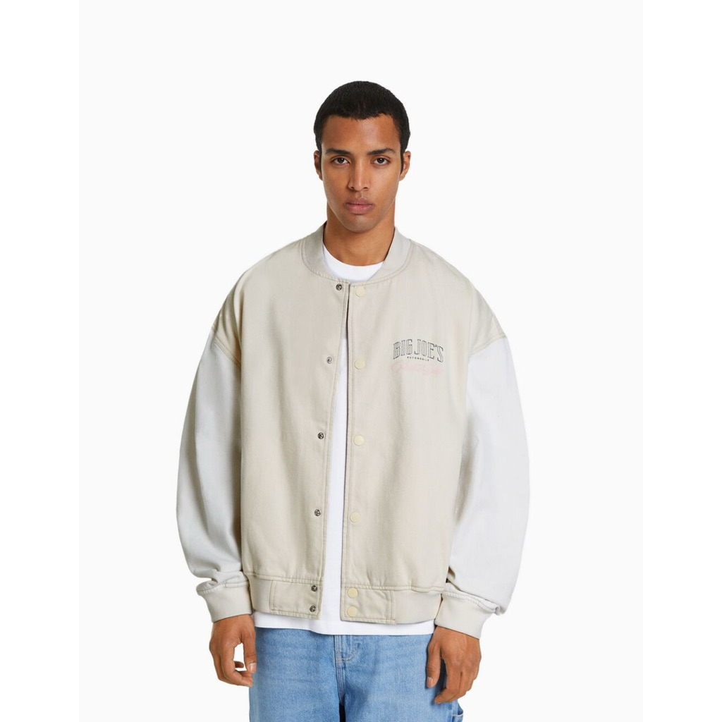 BERSHKA MAN DENIM JACKET CONTRAS