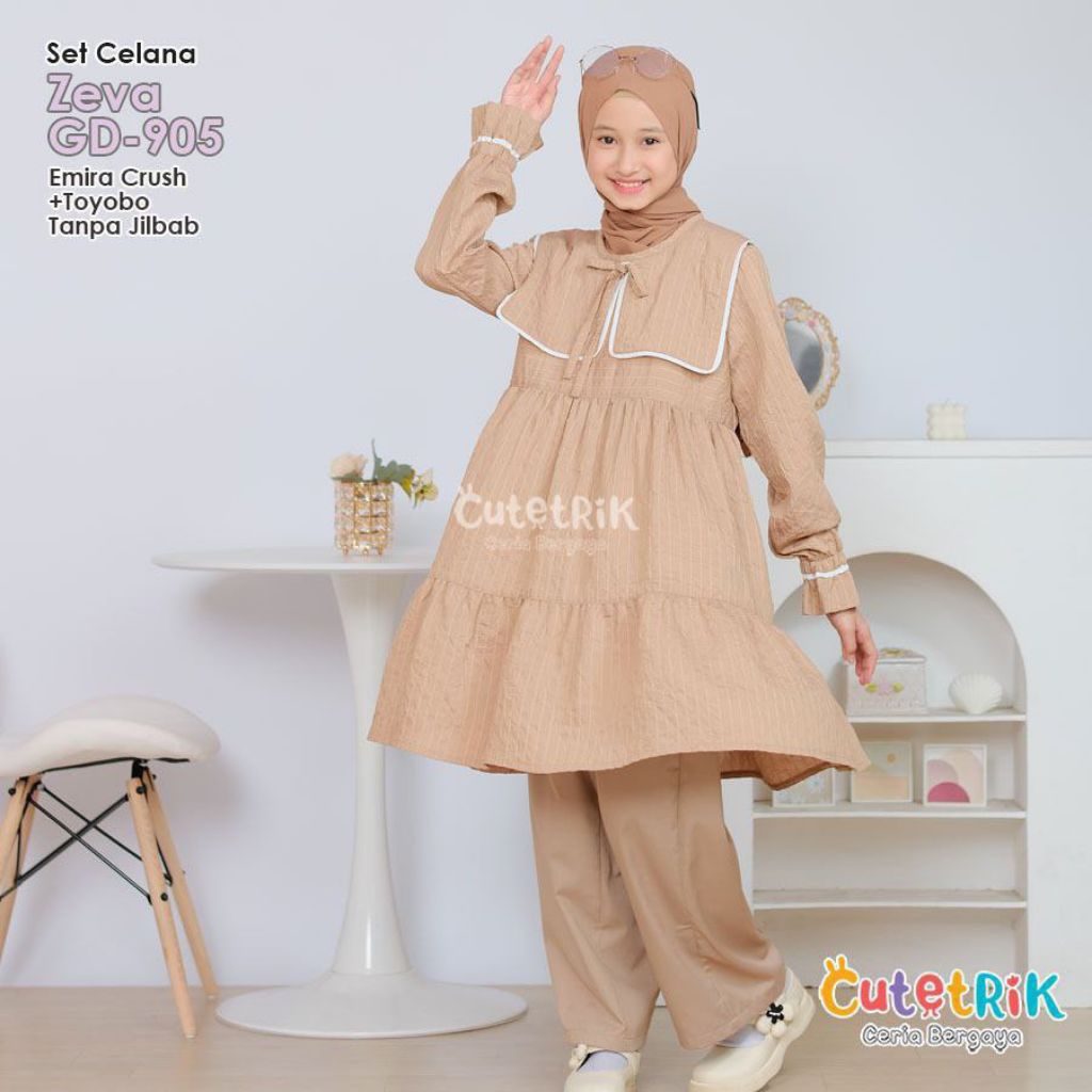Setelan Tunik Anak Perempuan Remaja Cutetrik