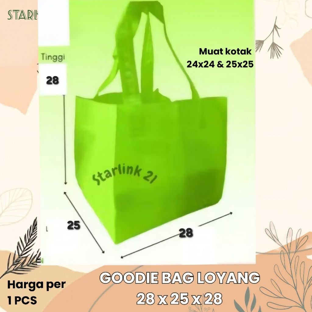 GOODIE BAG LOYANG 28 x 25 x 28 | Tas Loyang Kotak Kue 24x24 & 25x25 | Box Kue