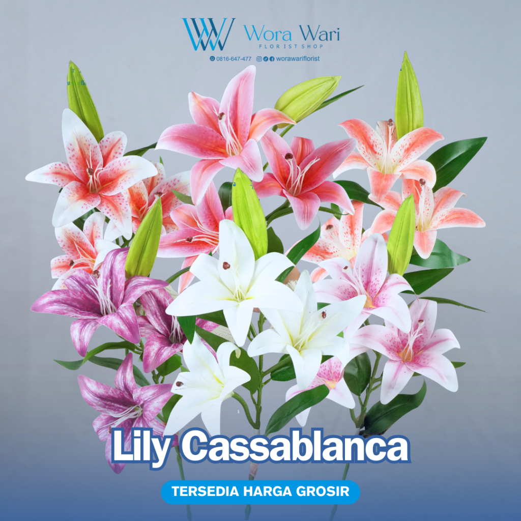 Bunga Artificial Lily Casablanca Cabang 3