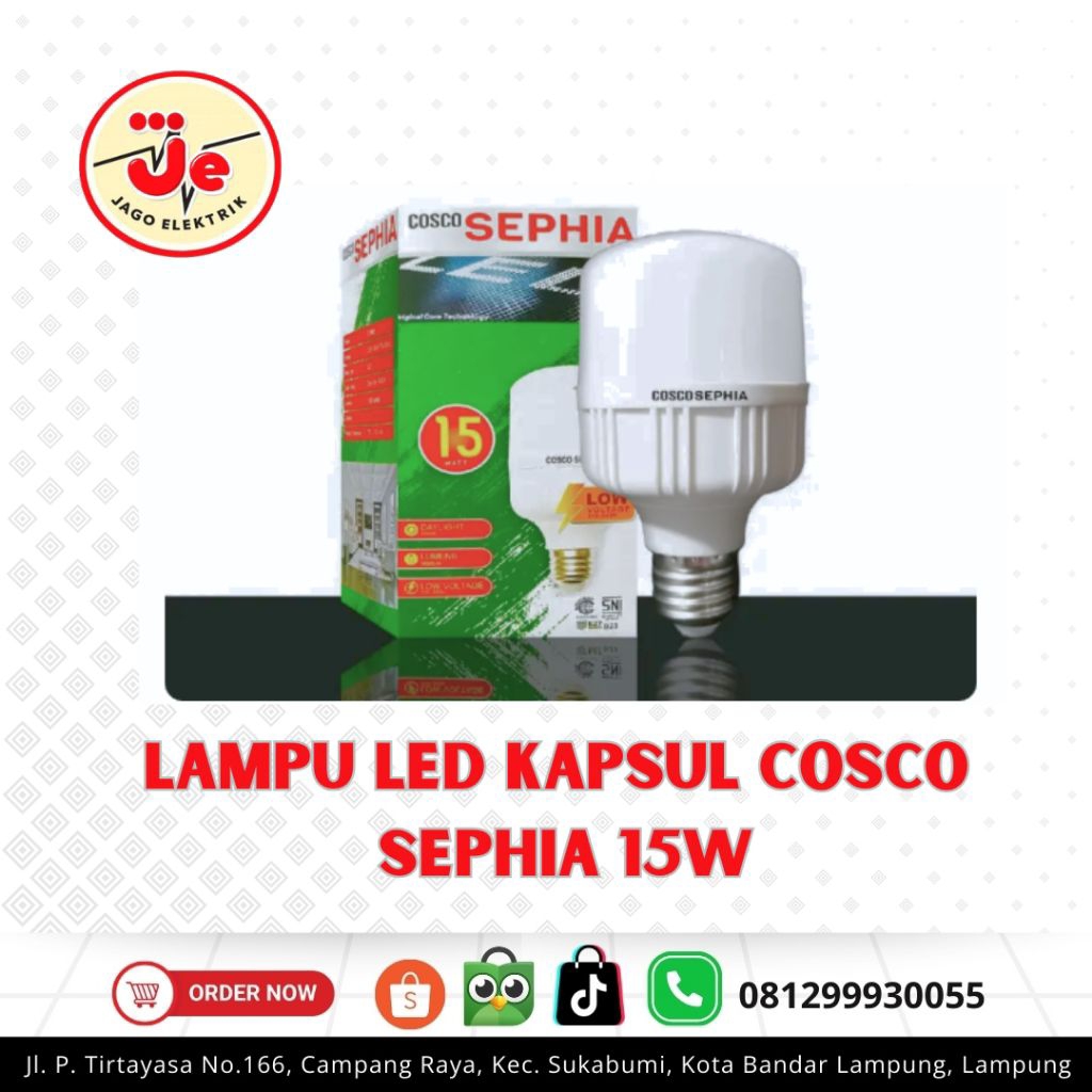 Lampu LED Kapsul Cosco Sephia 15W Lampu Hemat Energi Terang