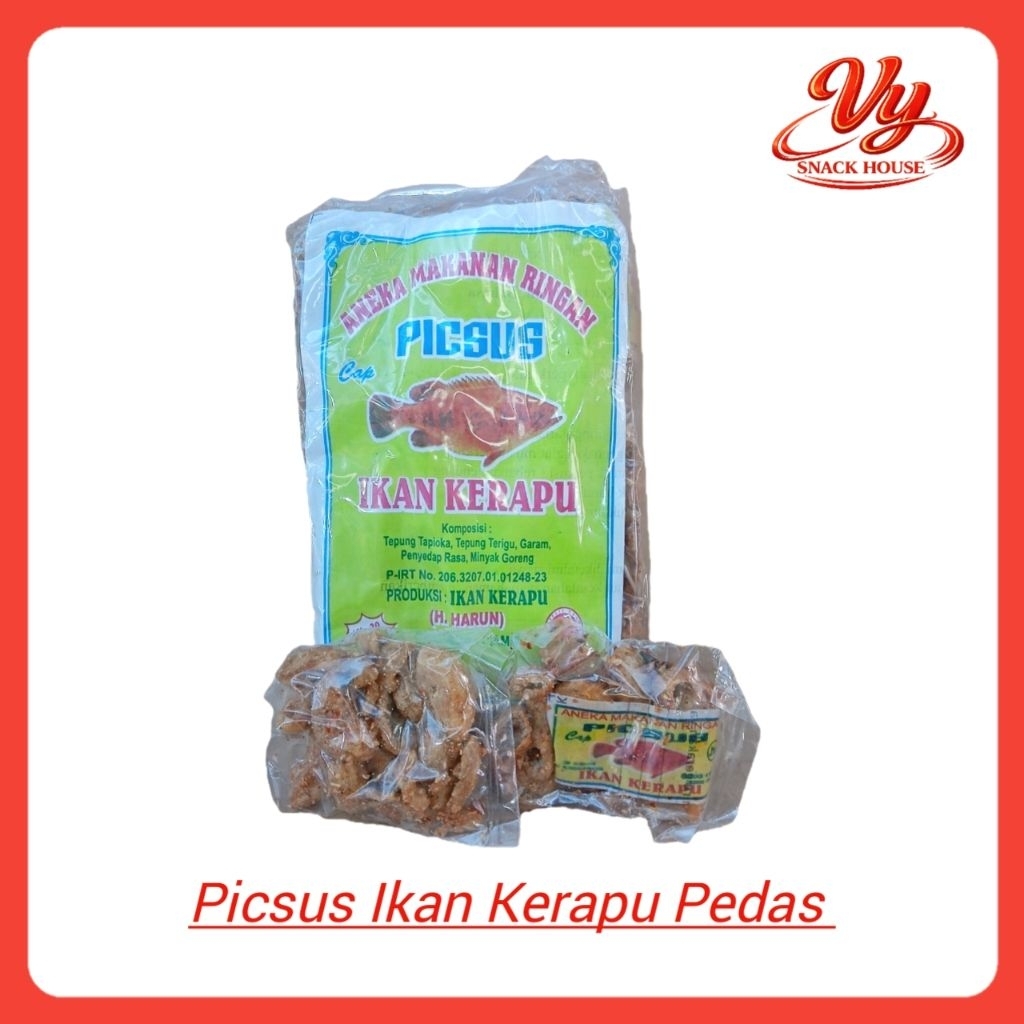 PICSUS MAKARONI IKAN KERAPU CEMILAN PEDAS (EXP Agustus 2026)