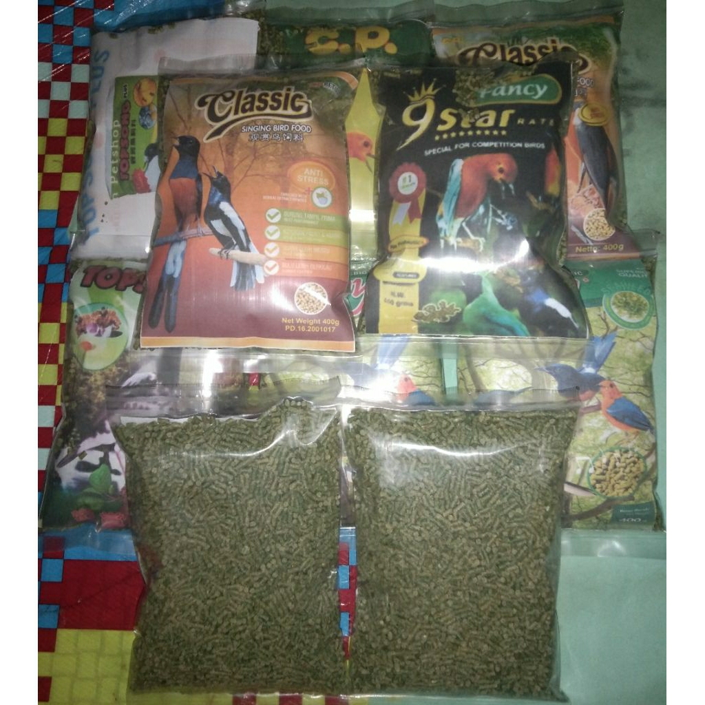 Pur Pakan Burung Murah Paket Hemat 3 Bungkus Murai Kacer Jalak Dll Warna Hijau