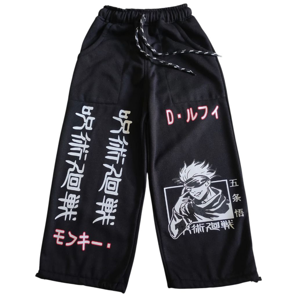 Celana Skena Baggy Sasuke uchiha Anime Naruto shipuden Sweatpants Panjang Anak Unisex Usia 7-13Tahun