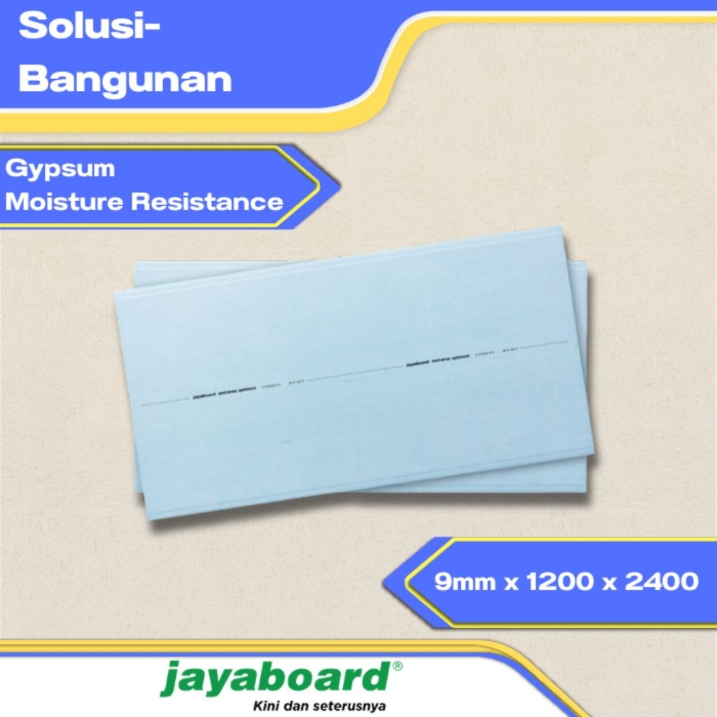 Gypsum jaya Water Resistant 09mm 1200x2400/jaya wr/gypsum wr/gipsum wr/wr jaya/jayaboard/gypsum taha