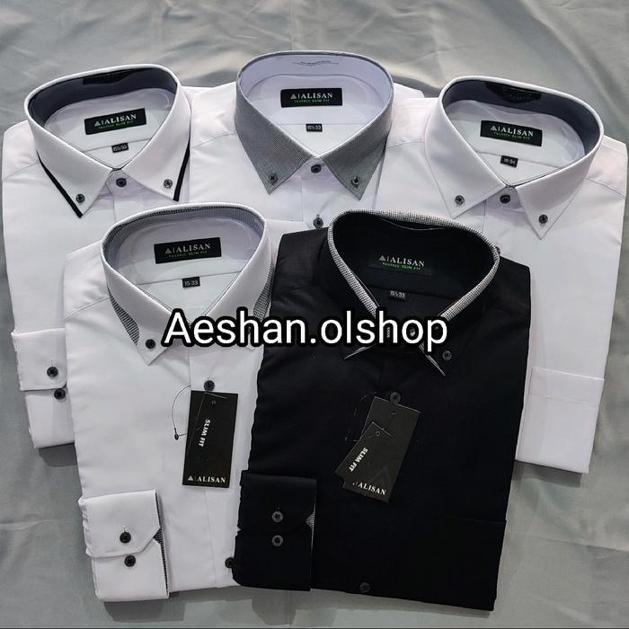 Kemeja Alisan Dobby SLIMFIT Lengan Panjang Putih