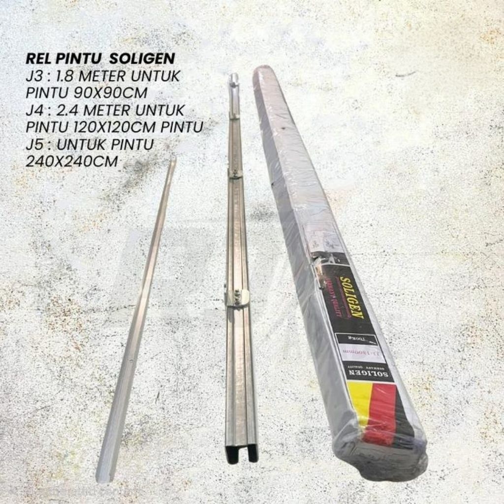 Rel Pintu Geser Soligen J3(180cm)/J4(210cm)/J5(240cm)/J6(300cm)