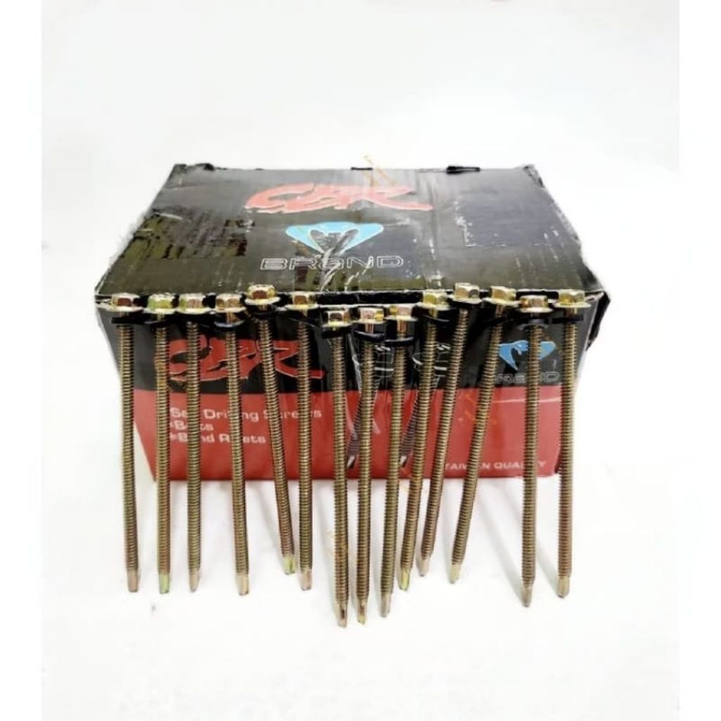 Baut Roofing 10cm isi 100 pcs / Baut Roofing Kuning 12x100mm isi 100 pcs