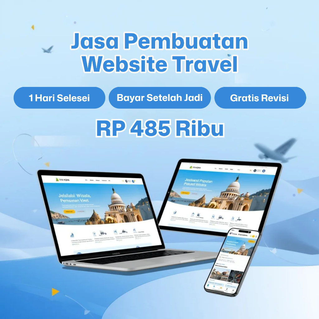 Website Travel Profesional I Jasa Pembuatan Website Travel Responsive, 1 Hari Selesai, Bayar Setelah