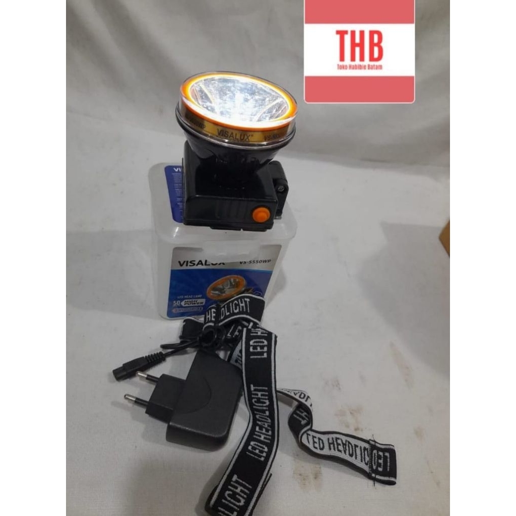 Senter kepala VS 5550wp warna putih50 wattMerk visalux Harga rp 130.000Barang baru