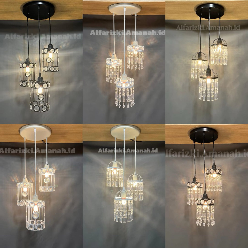 Lampu Gantung Minimalis Terbaru Modern Aestetik Cristal Mewah Lampu gantung Cafe lampu gantung ruang