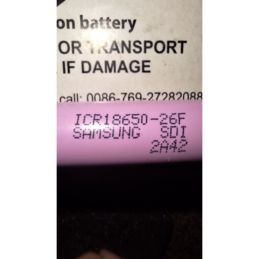 baterai litium 18650 samsung icr 18650 26F lithium battery