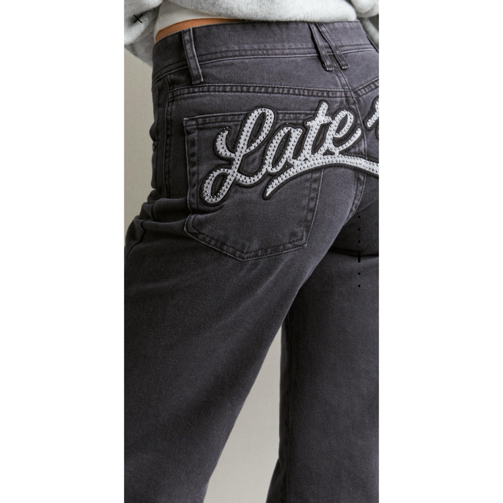 Jastip Bershka Celana Jeans Lurus Twill