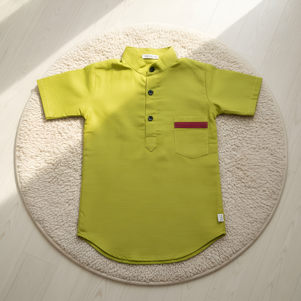 BAJU KAMEJA KOKO KURTA ANAK LAKI-LAKI /DENGAN WARNA LEMON,MARUN,KUBUS,TOSCA,ABU SIZE 1-12 TAHUN