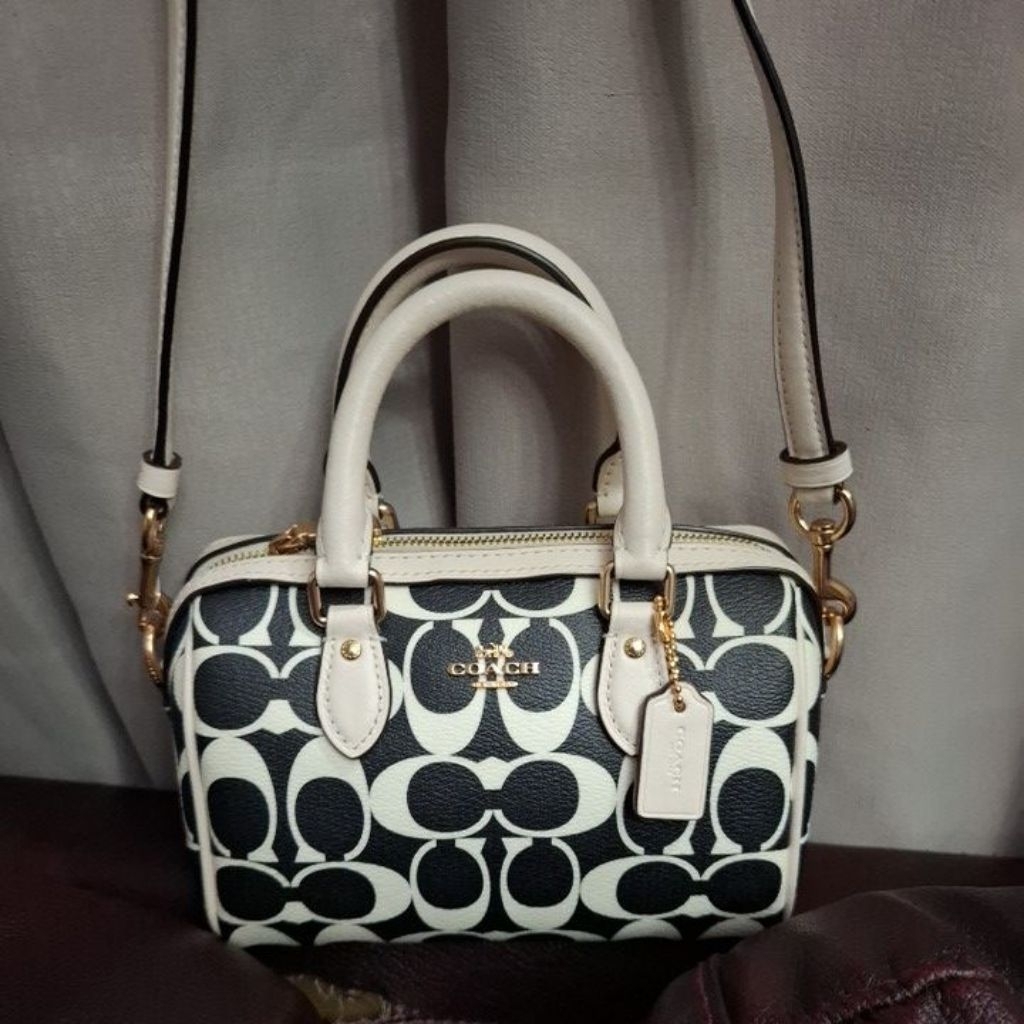 TAS WANITA CO*CH MINI ROWAN SATCHEL BLACK MULTI