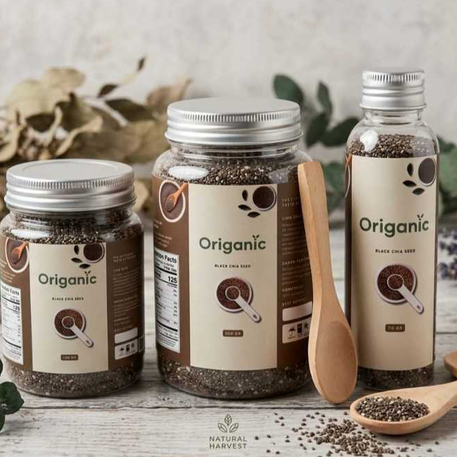 Origanic Chia Seed Organik Asli - Biji Chia Murni Superfood Biji-bijian Diet Sehat 200g