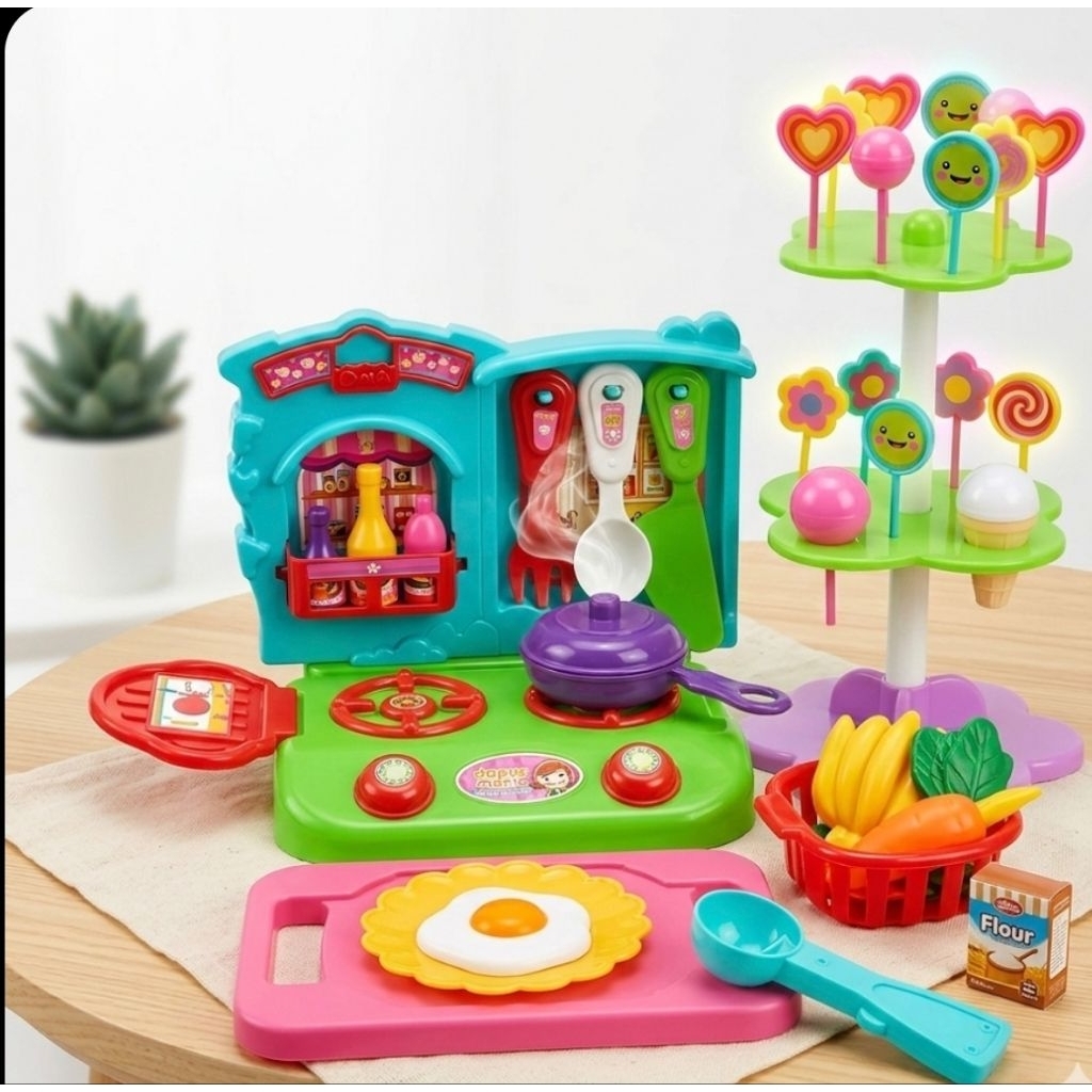Mainan Masak Masakan Anak Kitchen Set Mini Komplit | Mainan Edukasi Dapur Koki Cilik - DAPUR MAMA kt