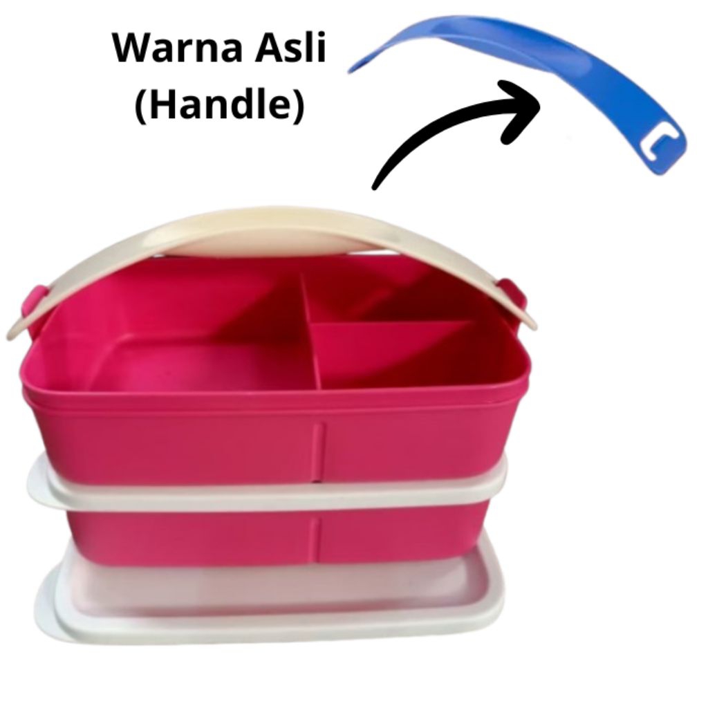 Tupperware Click To Go Sekat Isi 2 Pcs Warna Pink | Rantang Makanan Susun
