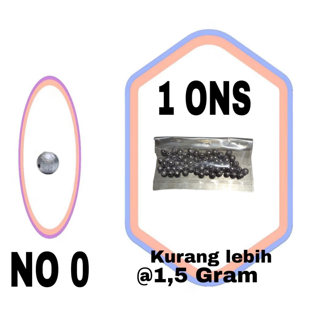 [ PAKET 1 ONS ] Timah Pancing Lada No. 0 - Berat kurang lebih @1,5Gram