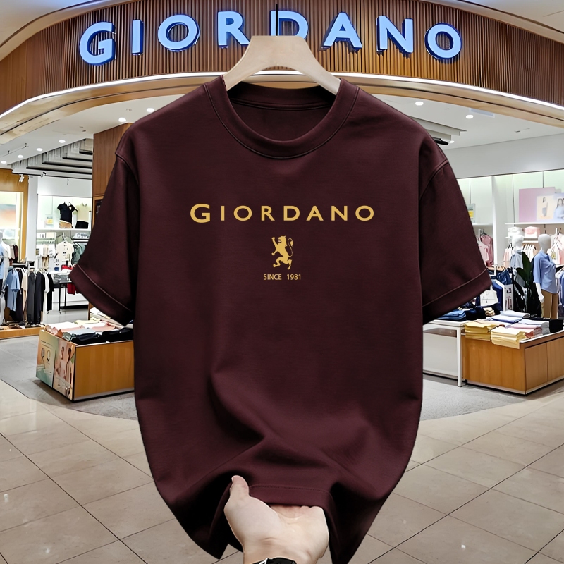 Kaos Pria Giordano Resmi Original Desain Minimalis Nyaman Lengan Pendek T-shirt Casual