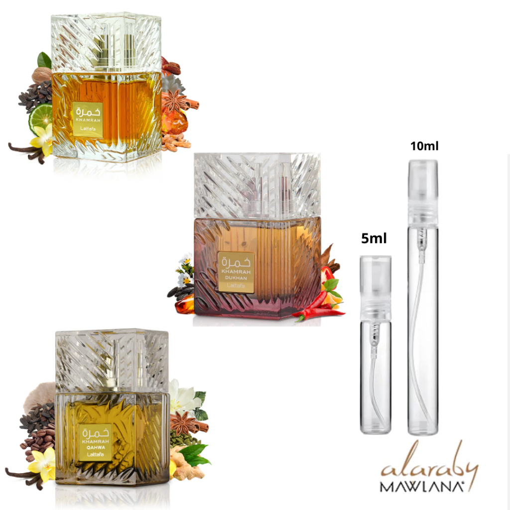 Decant Tester Lattafa Khamra Khamrah Qahwa Khamrah Dukhan 5ML 10ML