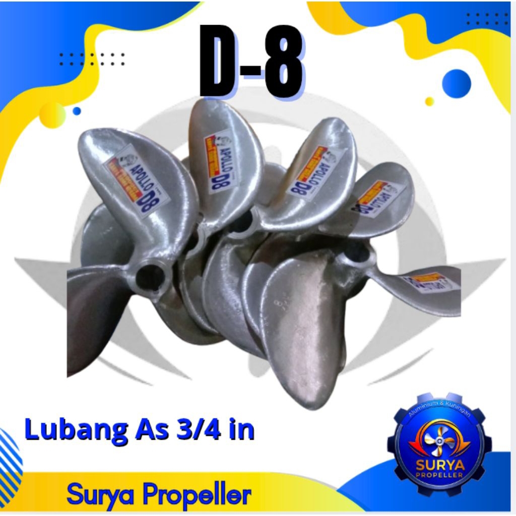 kipas kapal D.8 daun3 baling-baling perahu & ketinting